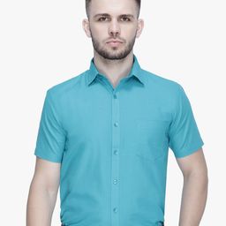 Southbay Men Sea Green Smart Tailored Fit Formal Shirt-image-86