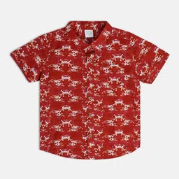 MINI KLUB Boys Abstract Printed Spread Collar Casual Shirt-10