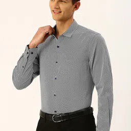 INVICTUS Micro Ditsy Printed Original Slim Fit Opaque Cotton Formal Shirt-image-92