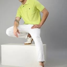ONN Men Fluorescent Green Polo Collar T-shirt-image-63