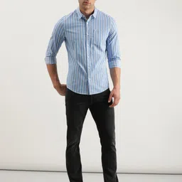 Lee Slim Fit Vertical Striped Casual Cotton Shirt-image-40