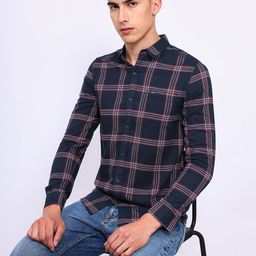 Lee Tartan Checked Slim Fit Opaque Cotton Casual Shirt-image-91
