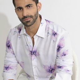 RARE RABBIT Men Vendar Slim Fit Floral Printed Shirt-image-2