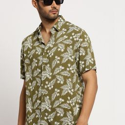 SHOWOFF Smart Floral Printed Slim Fit Cotton Shirt-picture-38