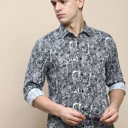 INVICTUS Ethnic Motifs Printed Club Slim Fit Cotton Casual Shirt-image-28
