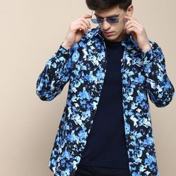INVICTUS Club Slim Fit Floral Printed Cotton Casual Shirt-picture-1