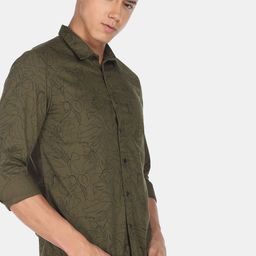 Flying Machine Floral Print Twill Casual Shirt-picture-22