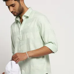 SHOWOFF Striped Premium Twill Slim Fit Cotton Casual Shirt-image-99