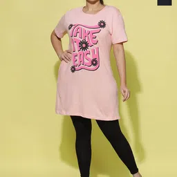 9shines Label Pack Of 2 Printed Cotton Long Lounge T-Shirts-image-88