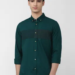 Peter England Casuals Men Slim Fit Button-Down Collar Cotton Shirt-image-90