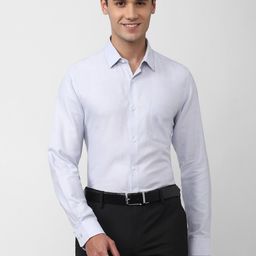 Peter England Men Blue Slim Fit Formal Shirt-image-66