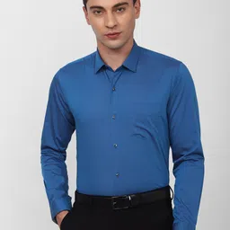 Peter England Spread Collar Long Sleeves Pure Cotton Slim Fit Formal Shirt-picture-14