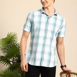 Mast & Harbour Men Standard Checked Pure Cotton Casual Shirt-image-33