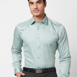 Raymond Spread Collar Long Sleeves Men Checked Cotton Formal Shirts-image-64