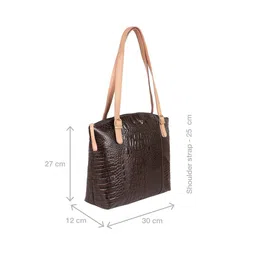 Hidesign Coffee Brown Animal Textured Leather Regular Structured Shoulder Bag image 5