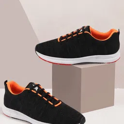FAUSTO Men Black Mesh Running Non-Marking Shoes-picture-24