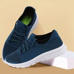 FAUSTO Men Blue Mesh Running Non-Marking Shoes-picture-35