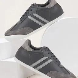 FAUSTO Men Grey Colourblocked PU Driving Shoes-image-69