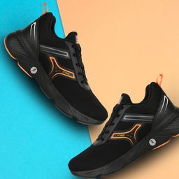 Campus Men Black & Orange Hurricane Running Shoes-38