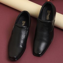 Red Chief Men Black Leather Formal Shoes-image-16