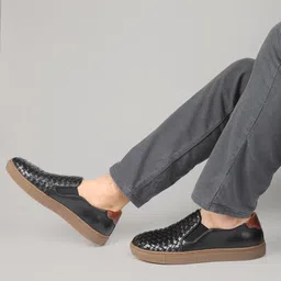 ATESBER by Inc.5 Men Textured Leather Slip On Shoes-46