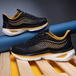 Red Tape Men Black Textile Walking Shoes-82