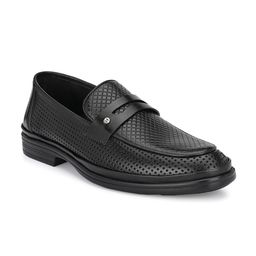 Hitz Men Textured Round Toe Leather Formal Slip-On Shoes-image-46