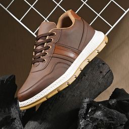 The Roadster Lifestyle Co. Men Brown Memory Foam Lace-Up Running Shoes-picture-35