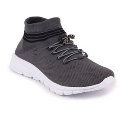 FAUSTO Men Grey Mesh Running Non-Marking Shoes image 4
