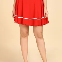 BAESD Striped A-Line Skirt With Attached Shorts-picture-14