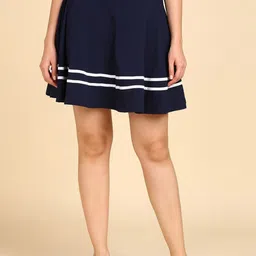 BAESD Striped A-Line Skirt With Attached Shorts-picture-28