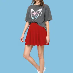 BAESD A-Line Skirt With Attached Shorts-image-93