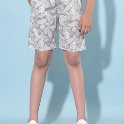 Crimsoune Club Boys Floral Printed Slim Fit Pure Cotton Chino Shorts-57