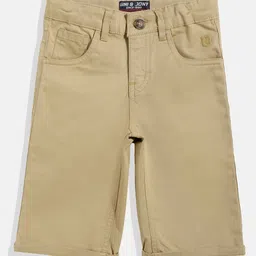 Gini and Jony Boys Beige Solid Shorts-image-74
