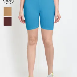 GRACIT Pack of 3 Cotton Cycling Sports Shorts-image-9