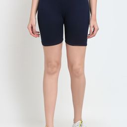 Jinfo Women Navy Blue Solid Cycling Shorts-40