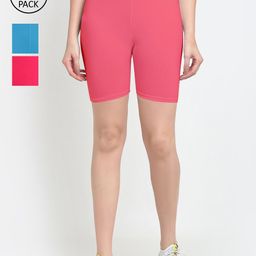 GRACIT Women Pack of 3 Slim Fit Cycling Sports Shorts-image-88