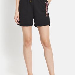 METTLE Women Black Solid Lounge Shorts-picture-49