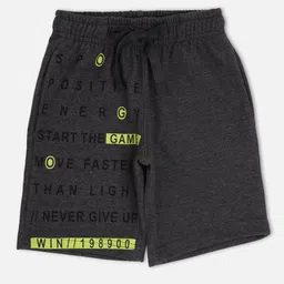 Sweet Dreams Boys Charcoal Grey Printed Lounge Shorts-image-49
