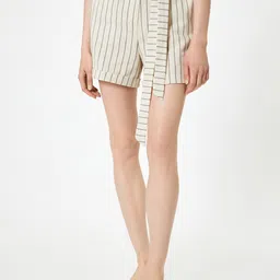 Koton Women Striped High-Rise Technology Shorts-image-85