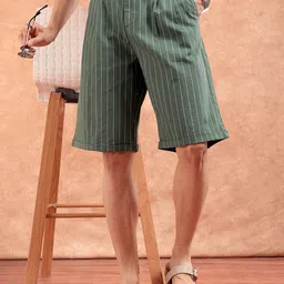 The Indian Garage Co Men Striped Loose Fit Technology Shorts-image-102