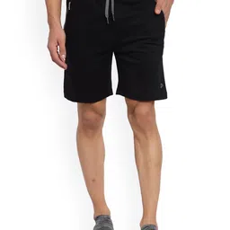 SPORTO Men Black Mid-Rise Sports Shorts-picture-0