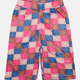 KiddoPanti Girls Mid-Rise Ethnic Motifs Printed Cycling Shorts-image-45