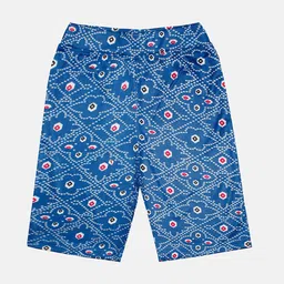 KiddoPanti Girls Mid-Rise Ethnic Motifs Printed Cycling Shorts-10