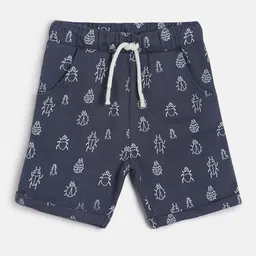 MINI KLUB Boys Grey Floral Printed Regular Shorts-image-29