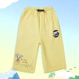 Gini and Jony Boys Yellow Printed Regular Shorts-30