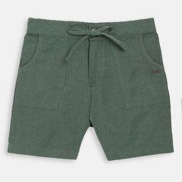 Blue Giraffe Boys Olive Green Solid Regular Shorts-25