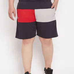 bigbanana Men Plus Size Multicoloured Colourblocked Sports Shorts-36