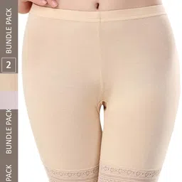 PLUMBURY Women Pack of 2 Mid-Rise Yoga Sports Shorts-image-31