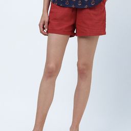 Fabindia Women Mid-Rise Above Knee Cotton Regular Shorts-picture-39